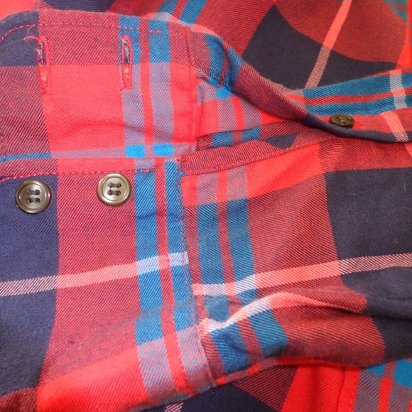 NWOT J. CREW Perfect Fit Plaid Shirt M Button Down Long Sleeves Red Navy Blue - Picture 9 of 12